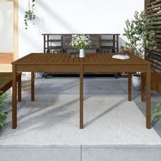 VidaXL Buiteneettafels vidaXL Tuintafel 159,5 x 82,5 x 76 cm Massief Grenenhout Honingbruin