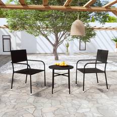 Grå Spisegrupper ute vidaXL black Garden Patio Dining Set