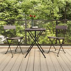 Polyrattan Cafésæt Havemøbler vidaXL Foldbart bistrosæt 3 Cafésæt, 1 borde inkl. 2 stole