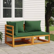vidaXL 2-tlg Garten-Sofa-Set mit Kissen Massivholz Lounge-Set
