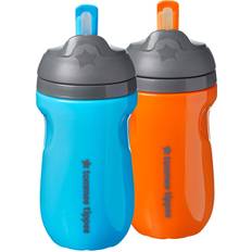 Tommee Tippee Sippy Cups Tommee Tippee 2pk Insulated Straw Toddler Cup Blue/Orange 9oz