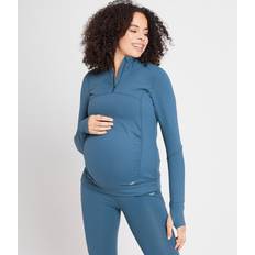 Women's Power Maternity 1/4 Zip Dust Blue