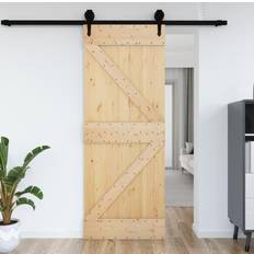 Porte Esterne vidaXL Narvik 70x210 cm in Legno Massello di Pino - Marrone Porta Esterna (90x210cm)