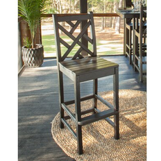 Outdoor Side Tables Polywood CDD102BL Chippendale Bar Outdoor Side Table