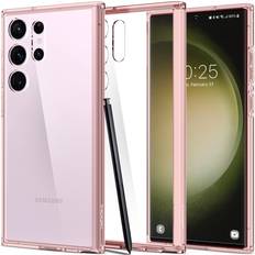 Spigen s23 ultra Spigen Galaxy S23 Ultra Mobiskal Ultra Hybrid Rose Crystal