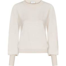 Neo Noir Magdalena Solid Knit Blouse - Creme