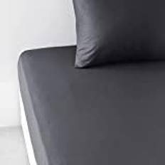 Sort Lagner Today Essential Sheet 180 x 200 cm Antracit Lagen Grå, Sort