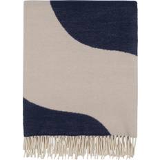 Marimekko Mantas Marimekko Seireeni 130x180 cm Off White-Dark Blue Manta Azul, Blanco