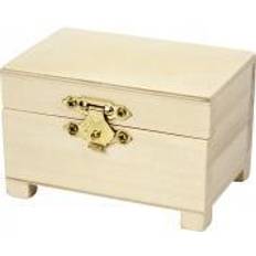 Trækasser Creativ Company Trækasser låg 6x9x6cm skattekiste 3stk Opbevaringsboks 3stk