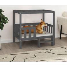 Cane - Letti per Cani Animali domestici vidaXL Cuccia Per Cani Grigio 95.5x73.5x90 cm In Legno Massello Di Pino