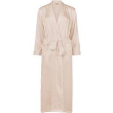 Dame Morgenkåper & Badekåper Lady Avenue Pure Silk Long Robe - Parelwit Zijde