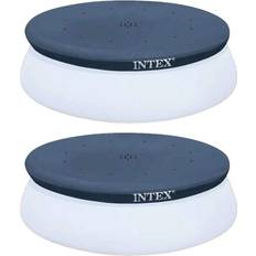 Pool Parts Intex 10 foot easy set above ground swimming pool debris round cover 2 pack