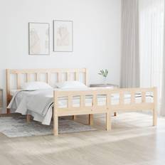 vidaXL brown, 120 Solid Wood Bed Frame Bed Base