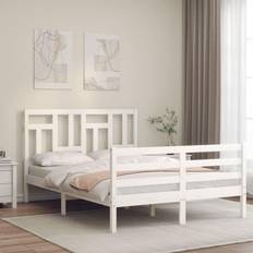 Bianco Strutture letto vidaXL Giroletto Con Testiera Bianco 120x200 cm In Legno Massello