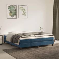 160cm Letti Continentali vidaXL Giroletto A Molle Con Materasso Blu Scuro 160x200 cm Velluto Letto Continentale