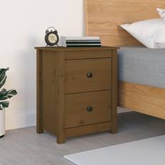 vidaXL honey brown, Pine Bedside Table