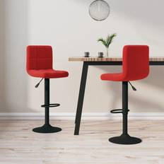 Rouge Tabourets de bar vidaXL Tabourets Lot De 2 Rouge Bordeaux Velours Wine Red Tabouret de bar 2pcs