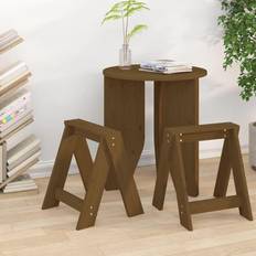 VidaXL Panche Contenitore vidaXL Sgabelli 2 pz Marrone Ambra 40x40x45 cm Legno Massello di Pino Panca Contenitore