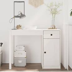 Pines Writing Desks vidaXL White Pine Writing Desk