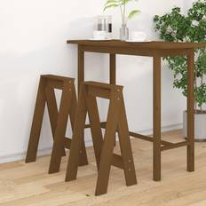 Marron Bancs de Rangement vidaXL Tabourets Lot 2 Marron Miel 40x40x75 cm Bois Massif De Pin Banc de Rangement