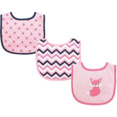 Drool Bibs on sale Luvable Friends Girls' Bibs Pink Pink Foxy Drooler Bib Set