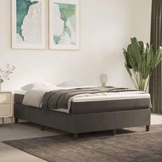 vidaXL Giroletto A Molle Grigio Scuro 140x200 cm Velluto