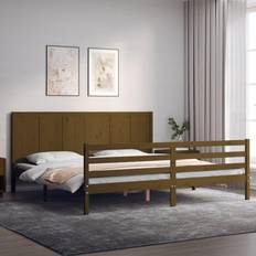 Beds & Mattresses vidaXL Bed Frame with Headboard Honey