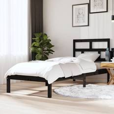 Senger & Madrasser vidaXL black, 75 Solid Wood Pine Bed Frame