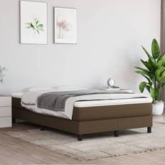 120cm Continentaal Bedden vidaXL Boxspring Met Matras Stof Donkerbruin 120x200 cm