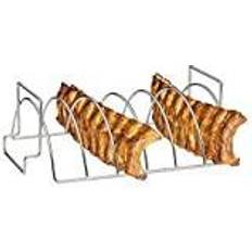 Grillguthalter Küchenprofi BBQ-Spare-Ribs Braten-Rack, 38x25,5x12,5 rostfreier Edelstahl, Grillzubehör, Spareribs Halter Grill, Grillguthalter