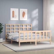 Sängyt ja Patjat vidaXL Sängynrunko Päädyllä 160x200 cm Täysi Mänty