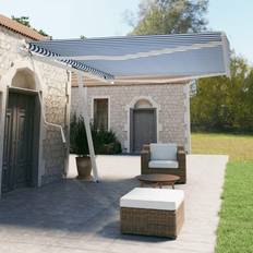 Terrassemarkiser vidaXL Frittstående Automatisk Markise 500x350 cm Blå Og Hvit