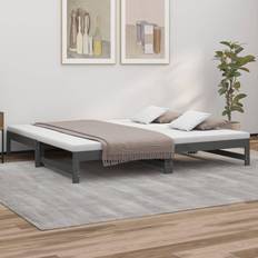 vidaXL Grey, 205.5 Pine Pull-out Day Bed Sofa