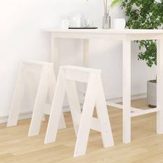 Bois Bancs de Rangement vidaXL Tabourets Lot 2 Blanc 40x40x60 cm Bois Massif De Pin Banc de Rangement