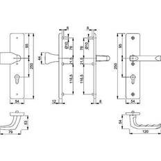 Hoppe Vis Hoppe Schutzgarnitur Alu.F4 72mm 37-42mm Alu