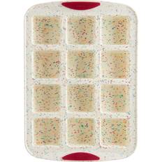 Trudeau Brownie Pan-White Confetti/Fuchsia, 12 Muffin Tray