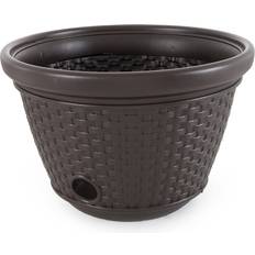 Plastic Hose Hangers Suncast 100 Hose Planter Pot -Resin Wicker Java