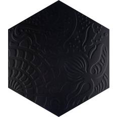 Tiles Merola Tile Gaudi Grand Hex Black Porcelain Floor and Wall Tile - Black