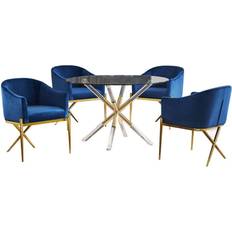 Gold Dining Sets Best Master Furniture Dalton 5-Piece Dining Set