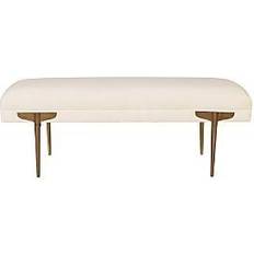 White Settee Benches TOV Furniture Brno White Waived Velvet Settee Bench