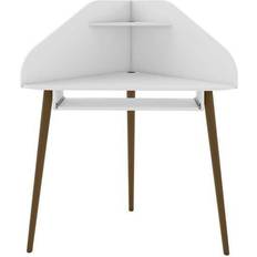 Manhattan Comfort Bradley White Corner Writing Desk