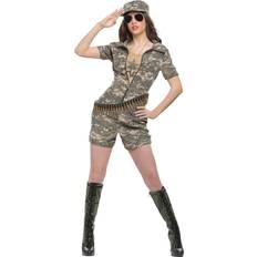 Women's Military Officer Costume Green Brown M
