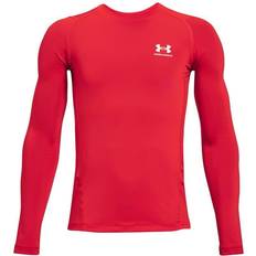 Base Layer Under Armour HeatGear Long-Sleeve Base-Layer Shirt for Kids Red/White