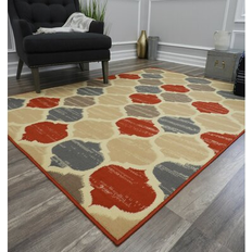 Carpets & Rugs Rugs America Jadon Soft Touch Modern Trellis Beige, Brown, White, Red