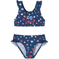 9-12M - Mädchen Bademode Schiesser Mädchen Bustier Bikini-Set, dunkelblau Gemustert