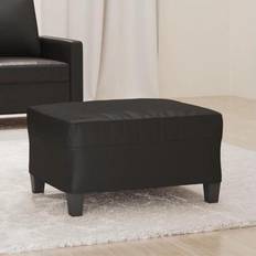 VidaXL Schwarz Hocker vidaXL De Cuero Sintético Negro 70x55x41 cm Reposapiés