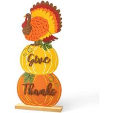 GlitzHome 36" H Thanksgiving Wooden Pumpkin Turkey Wall Decor