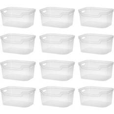 Sterilite 7 x 11 x 14.25 inch open storage w/ carry handles, clear 12 pack