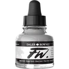 Silver Acrylic Paints Daler-Rowney FW Artists Acrylic Ink 29.5ml Silver Imit