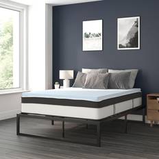 Beds & Mattresses Flash Furniture Leo 14 Metal Platform Bed Frame Cool Gel